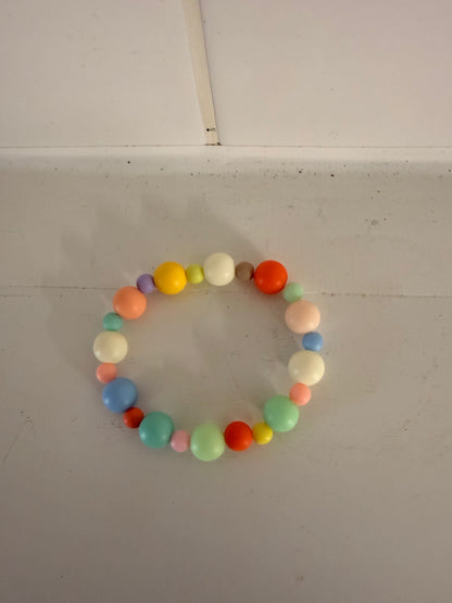 Kids’ Bead Bracelet – 6.5" Adjustable | Pastel Rainbow | Handmade Home Decor-Inspired Accessory Handcrafted