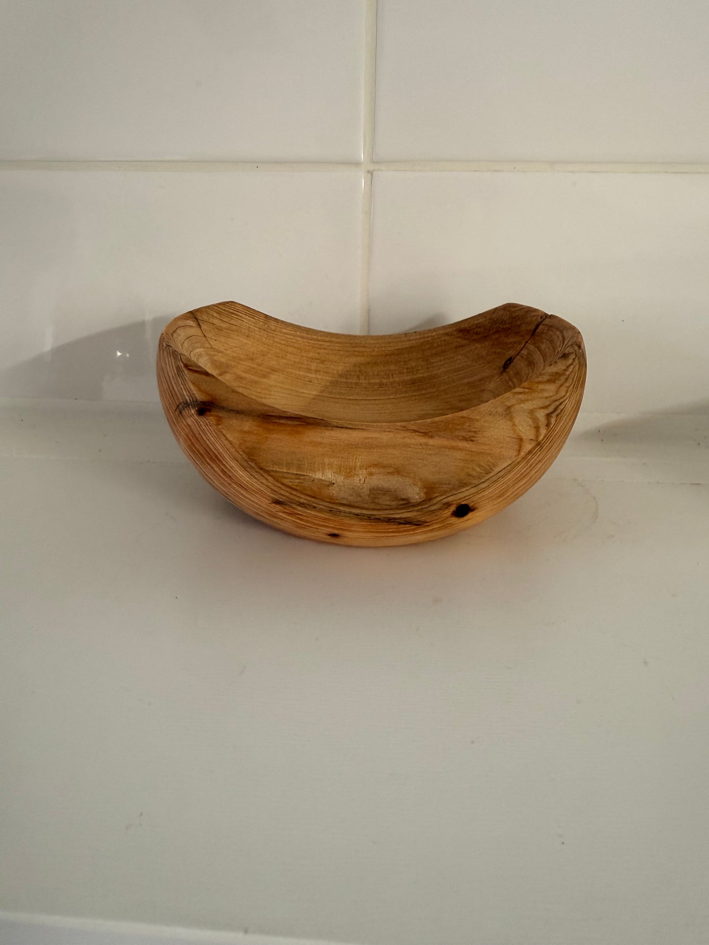 Wooden Crescent Bowl – Unique Handmade Home Decor Centerpiece Handcrafted