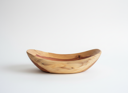 Cedar Wood Bowl – 8" Wide x 2" Tall | Handmade Home Decor Fruit or Snack Dish Handcrafted
