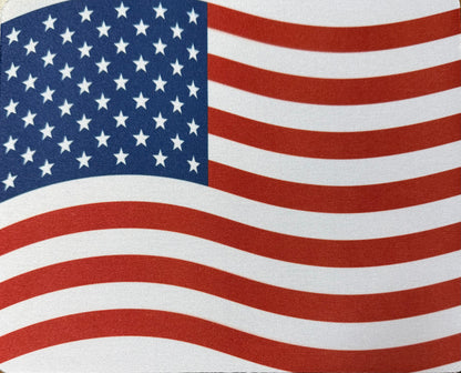 Sublimation of American flag fabric showcasing handcrafted gift ideas by Today’s Hobbies