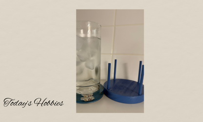 Today's Hobbies resin indoor outdoor decorative drink coasters with glass of iced water on coaster